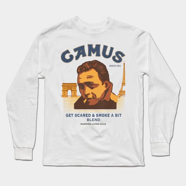 Albert Camus Smoke a Bit Blend Long Sleeve T-Shirt by darklordpug